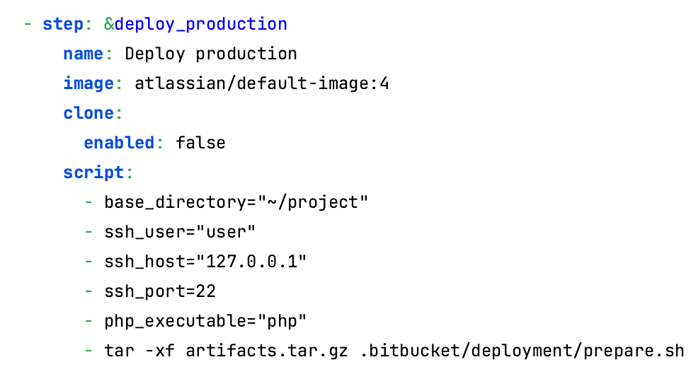 The pipeline variables